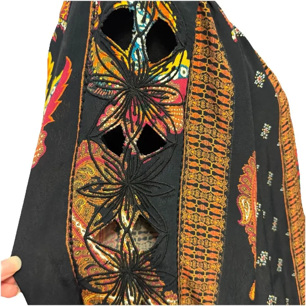 Desigual Blouse XL Womens Top Artsy Art To Wear Boho Festival Floral Paisley - Picture 8 of 11